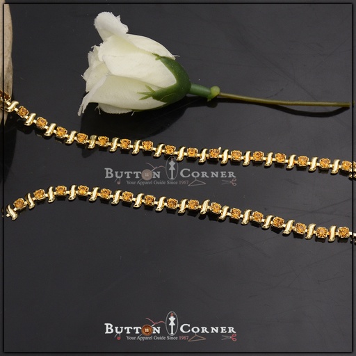 [SC-280 YELLOW] Fancy Metal Swarovski Chain