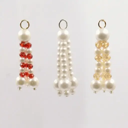2.5" Inch Pearl & Crystal Fancy Tassel