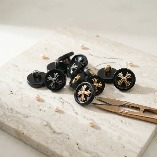 Celtic Cross Art Design Plastic Shank Button