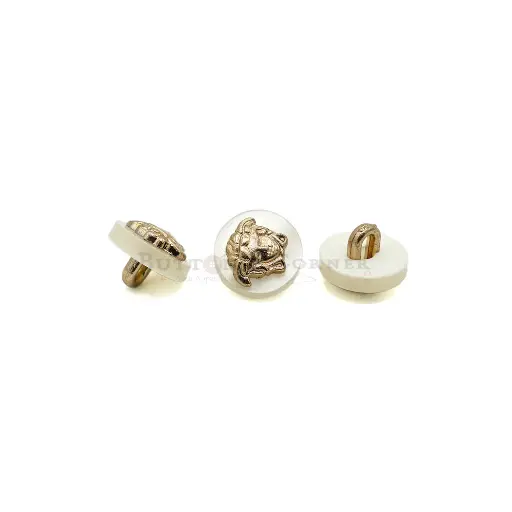[PBS1316 WHITE GOLD] Versace Logo Plastic Shank Button