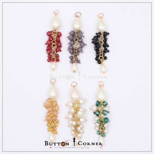 Tassel With Pearl & Crystal Beads