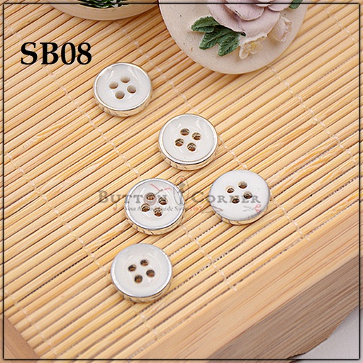 Border 4 Hole Plastic Shirt Button