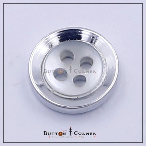[SB33 SILVER] Center Matt 4 Hole Shirt Button