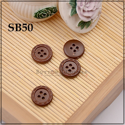 Border Design 4 Hole Plastic Button