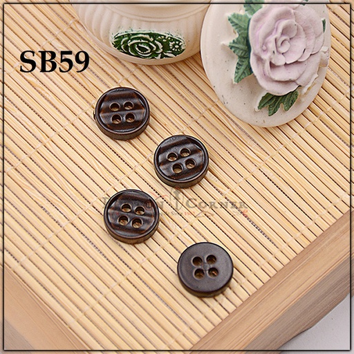 [SB59-DARK BROWN] Wave Design 4 Hole Plastic Button