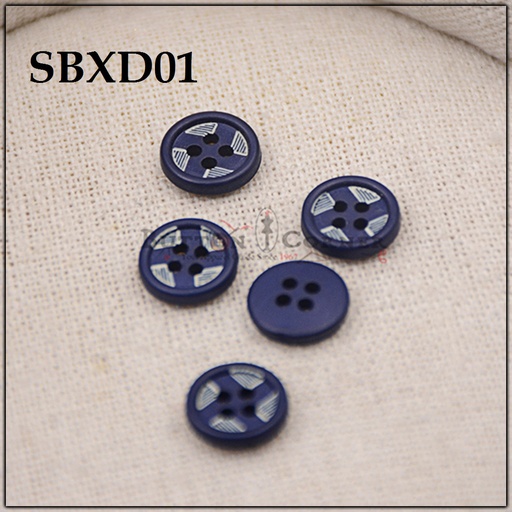4 Line Printed Design Plastic Button