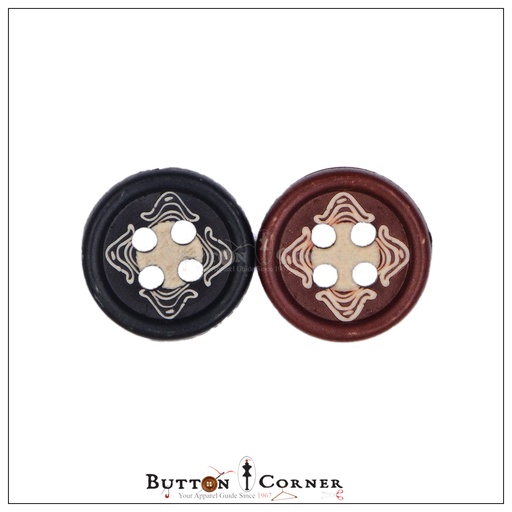 Cross Print 4 Hole Shirt Button