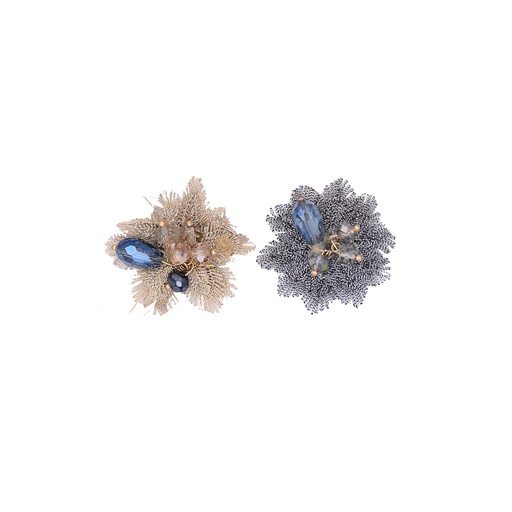 Fancy Flower With Crystal & Beads