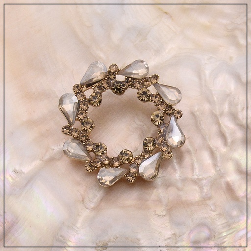 Fancy Round Crystal Button