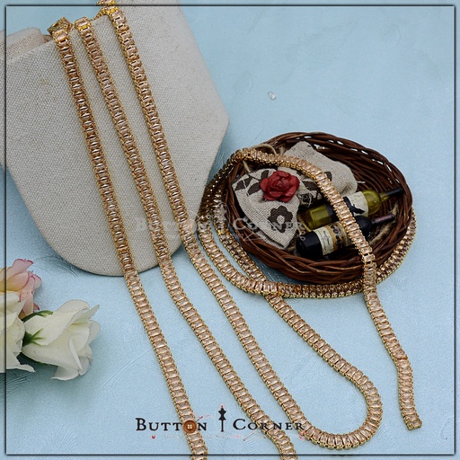 Crystal Metal Tube Chain 2.5 x 5mm