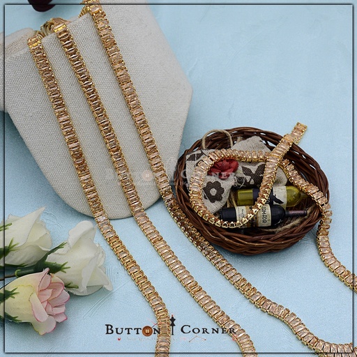 Crystal Tube Metal Chain Lace 3x6mm