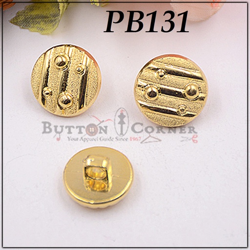 [PB131-GOLD] Lining With Dots Plastic Shank Button
