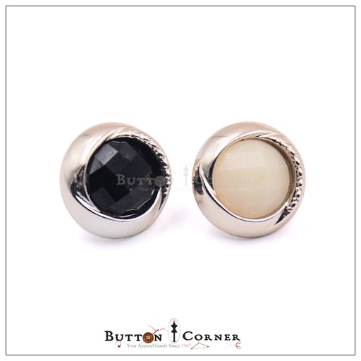 Zircon Design Round Shank Button