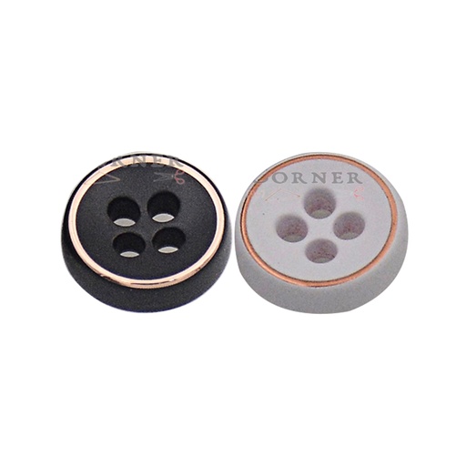 Shirt Button With Shiny Copper Ring