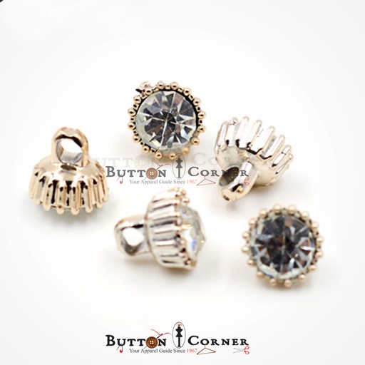 [PB587 CRYSTAL] Center Crystal Plastic Shank Button