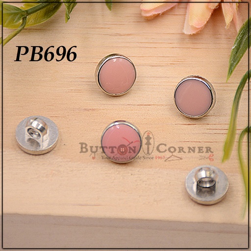 [PB696-SILVER PINK] Flat Plastic Shank Button
