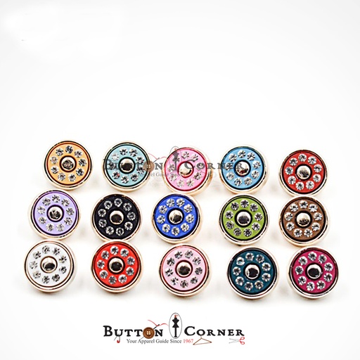 Crystal Border Plastic Shank Button