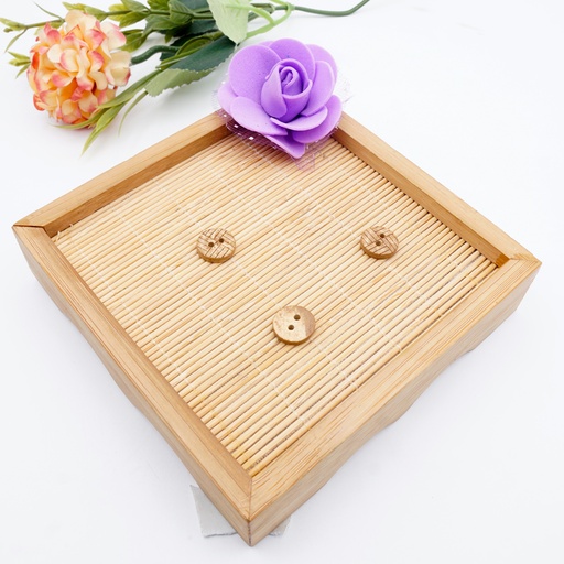 Engrave Cross lining Wooden Button