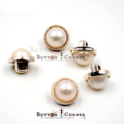 [PBT830-WHITE GOLD] Thin Border Plastic Shank Button