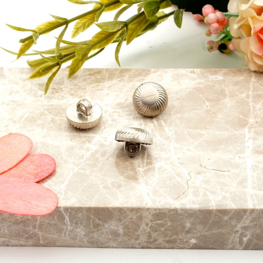[PB143 SILVER] French Twist Round Shank Button