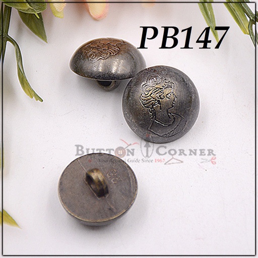 [PB147-GREY] Queen Design Plastic Shank Button