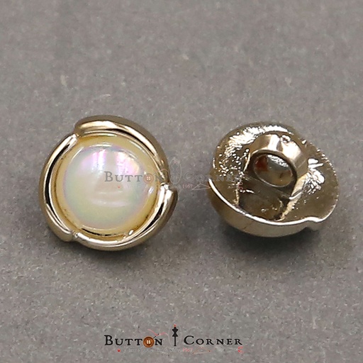 [PBS531 WHITE GOLD] Border Shape Pearl Shank Button
