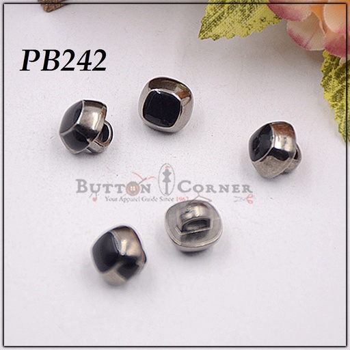 [PB242 GUN METAL] Square Shape Shank Button