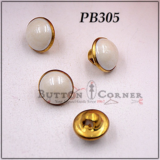 [PB305-WHITE GOLD] Pearl Plastic Shank Button
