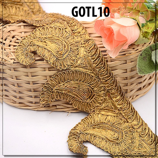 [GOTL10-GOLD] Fancy Gota Kanari Lace
