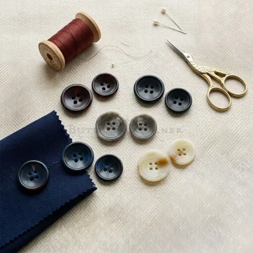 Wrangler-Shape Rod-Style 4-Hole Polyester Suiting Button