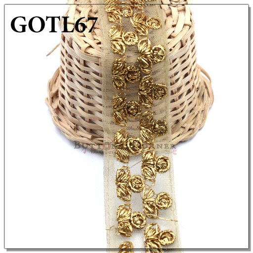 [GOTL67-GOLD] Fancy Gota Lace