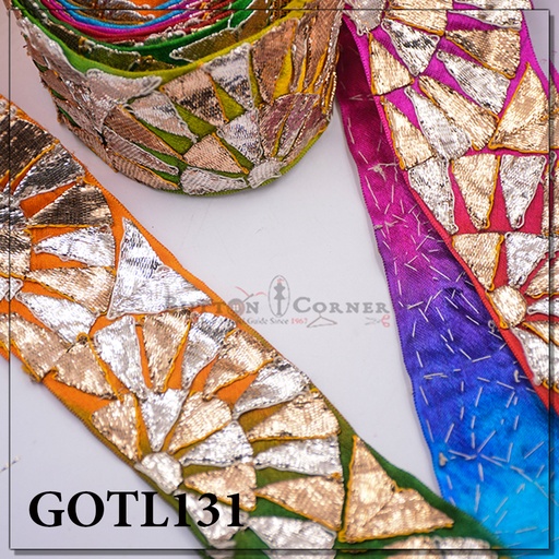 [GOTL131 COPPER SILVER] Fancy Gota Lace