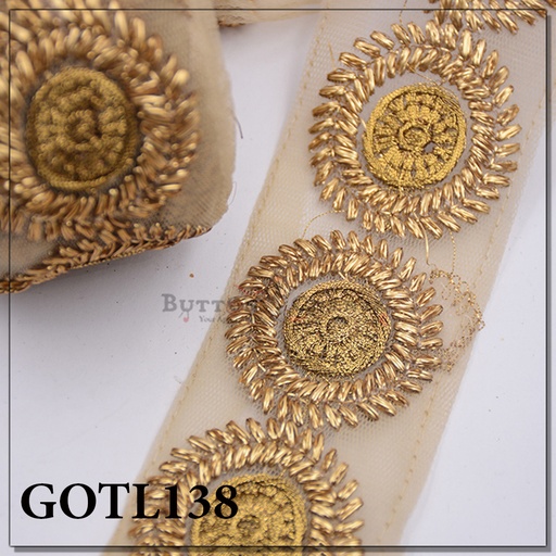 [GOTL138-ANTIQUE] Fancy Gota Lace