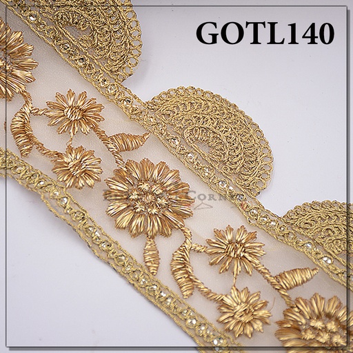 [GOTL140-ANTIQUE] Fancy Gota Lace