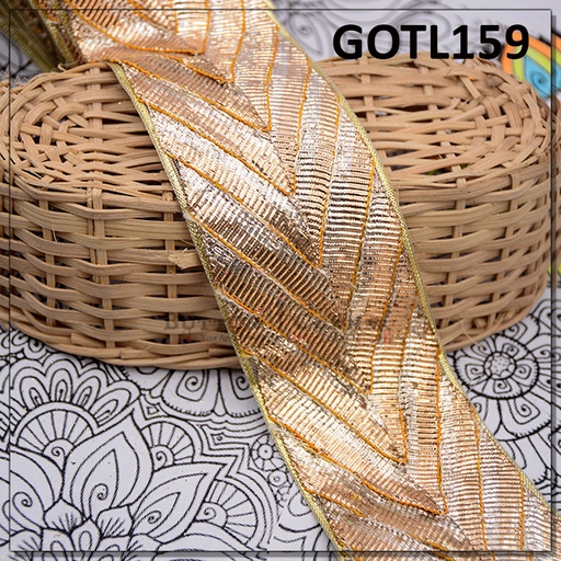 [GOTL159-SILVER GOLD] Fancy Gota Lace