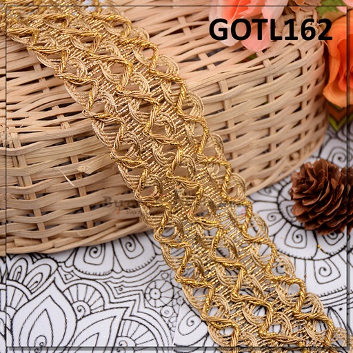 [GOTL162-ANTIQUE GOLD] Fancy Gota Lace