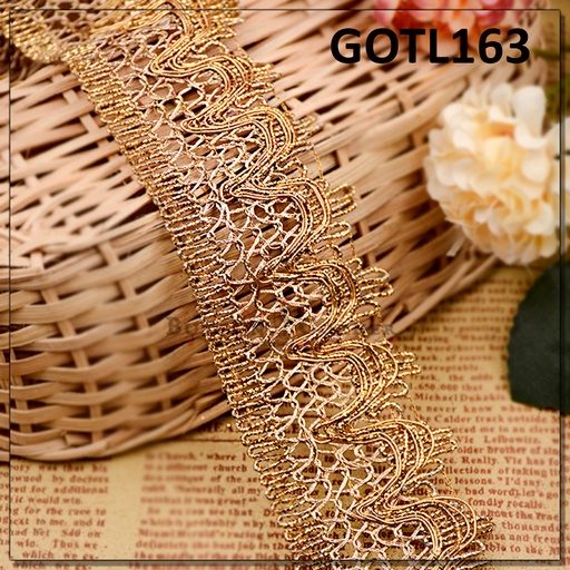 [GOTL163-ANTIQUE GOLD] Fancy Gota Lace