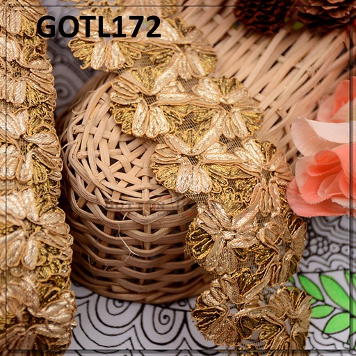 [GOTL172-COPPER] Fancy Gota Lace