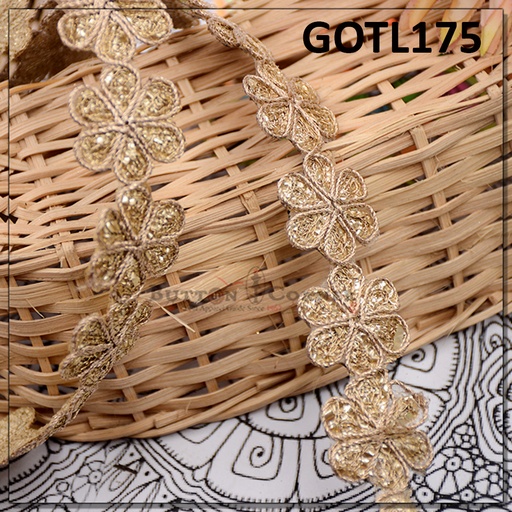 [GOTL175-GOLD] Fancy Gota Lace