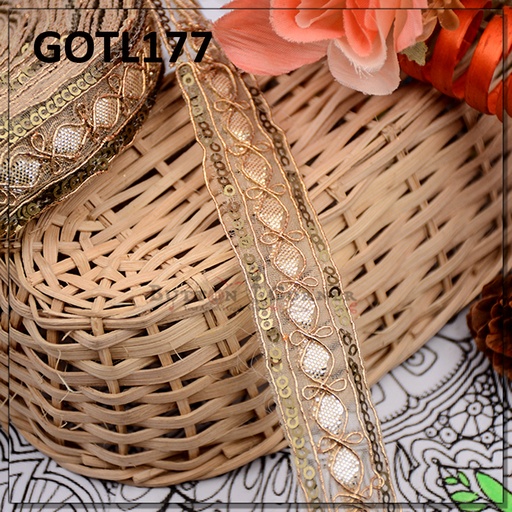 [GOTL177-GOLD] Fancy Gota Lace