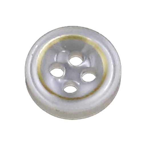 [B203-OFF WHITE] Gold Outline 4 Hole Shirt Button