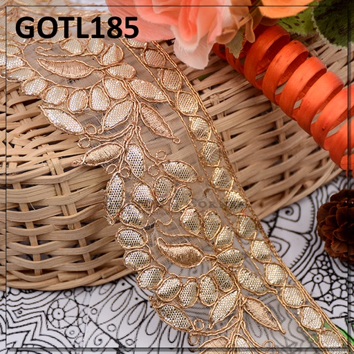 [GOTL185-GOLD SILVER] Fancy Gota Lace
