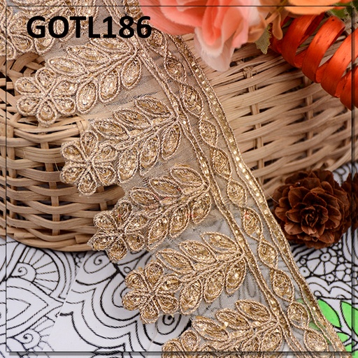 [GOTL186-COPPER] Fancy Gota Lace