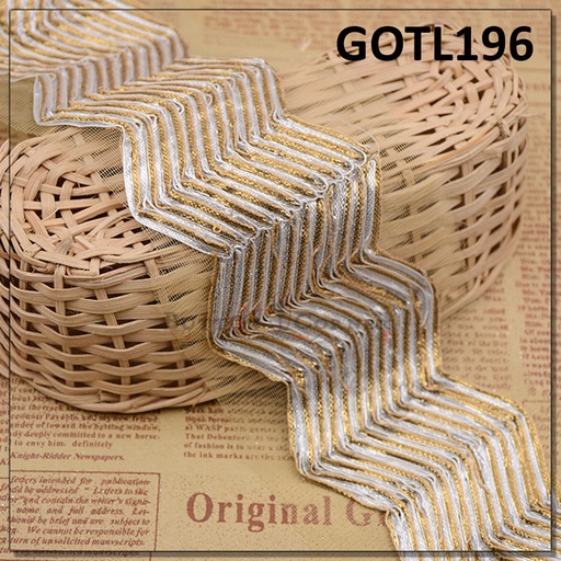 [GOTL196-SILVER] Fancy Gota Lace