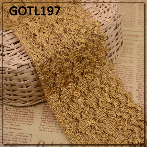 [GOTL197-GOLD] Fancy Gota Lace