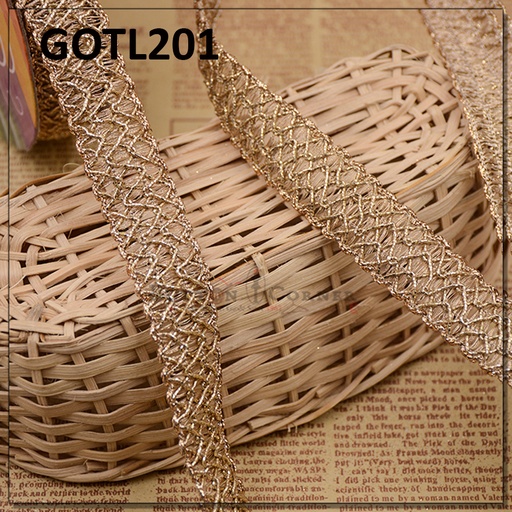 [GOTL201-LIGHT GOLD] Fancy Gota Lace