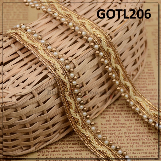 [GOTL206-ANTIQUE WHITE] Fancy Gota Lace
