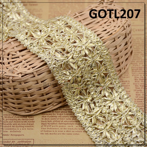 [GOTL207-GOLD] Fancy Gota Lace