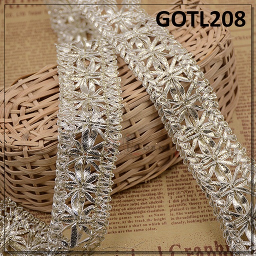 [GOTL208-SILVER] Fancy Gota Lace