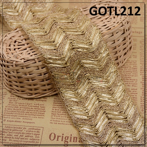 [GOTL212-LIGHT GOLD] Fancy Gota Lace